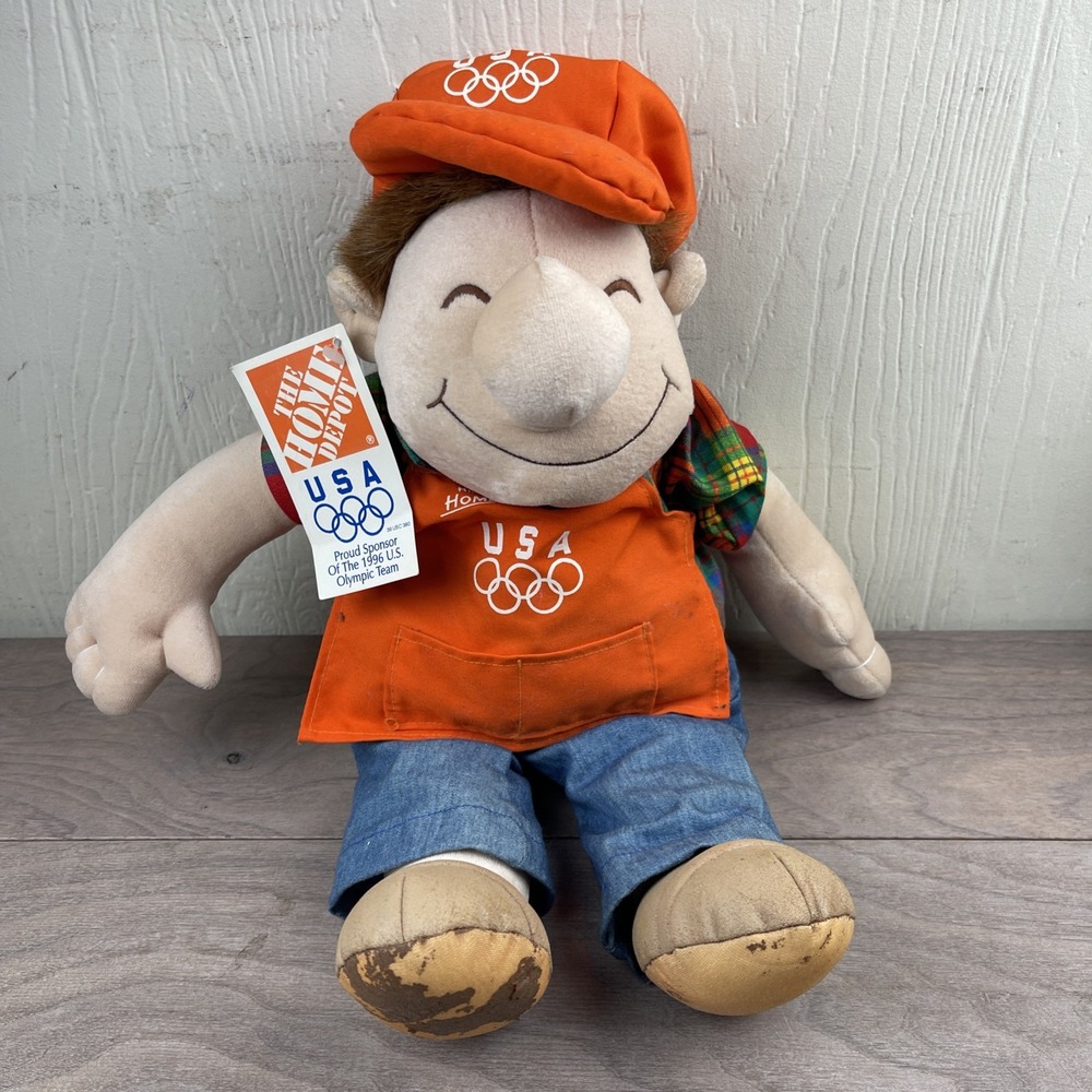 Home Depot 1996 Olympic "Homer D Poe" 18" Plush Doll Vintage